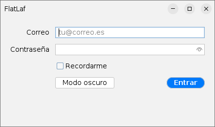 El formulario con el tema claro